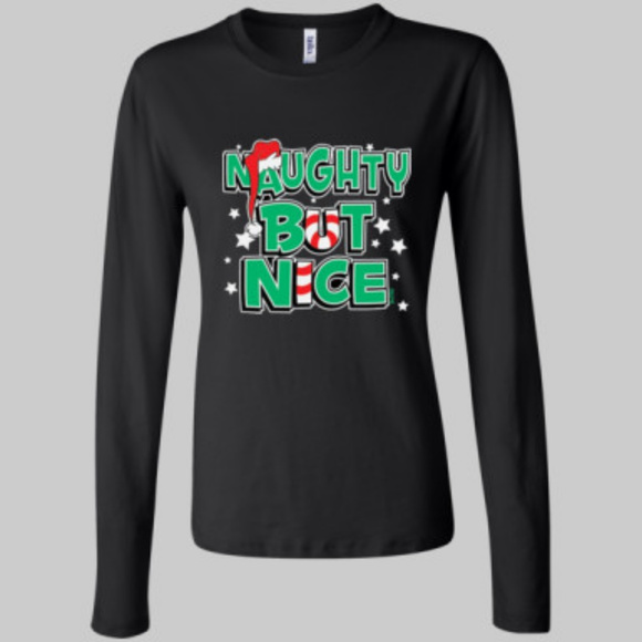 Bella Canvas Naughty But Nice Holiday T-Shirt - Picture 1 of 2
